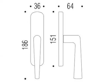 ROBOTRE CD 92 IM - Cromall® window handle on back plate by Colombo Design - view 3